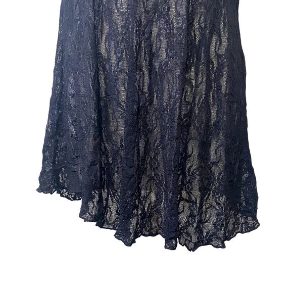 Lace Halter Asymmetrical Mini-Dress Dark Fairy Core Whimsygoth Gothic - Picture 6 of 10